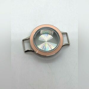 Authentic Origami Owl Small Silver & Cream Enamel Wrap Twist Locket (Base Only)